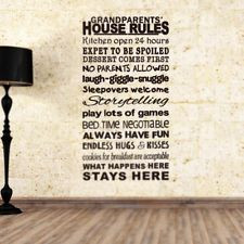 Grandparents House Rules stickers wall Decal Removable Art Vinyl Decor ...