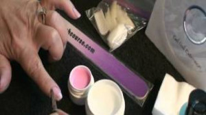 ... on natural nails with French glitter- Do your own nails from home