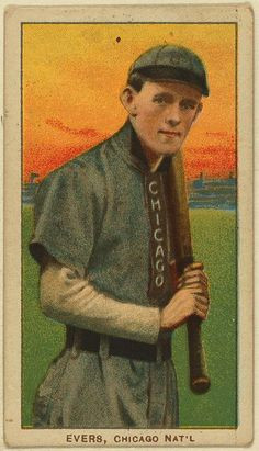 Johnny Evers Chicago Cubs baseball card (circa 1909 - 1911) More