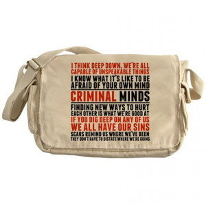 Crime Gifts > Crime Bags & Totes > Criminal Minds Quotes Messenger Bag