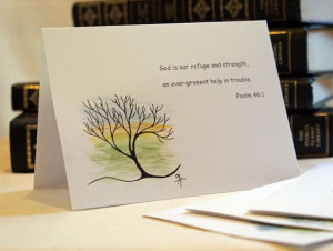 Set of 5 original cards hand painted and drawn with Bible verses