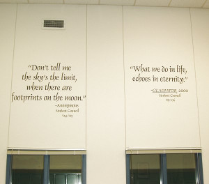 Student council quotes. School gymnasium. Dauphin font
