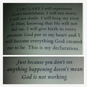 not worry i will not doubt i will keep my trust in him knowing that he ...