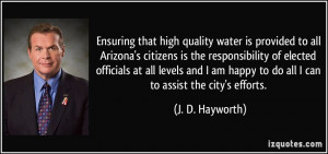 Ensuring that high quality water is provided to all Arizona's citizens ...