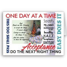 AA slogans sobriety anniversary / birthday card. $2.95 #sobriety # ...