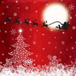Santa Claus and Christmas Reindeers -To order this backdrop go to www ...