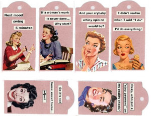 RETRO lady hang tags with sassy sayings-lots of sass-digital delivery ...