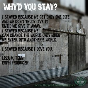 ... Counselling of a quote by Lisa M. Fenn, producer at ESPN: