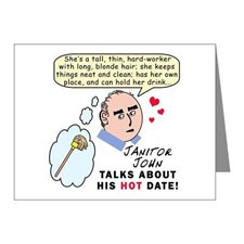 JANITOR JOHN HOT DATE Note Cards (Pk of 10) for