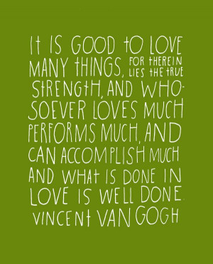 Its good to love many things...