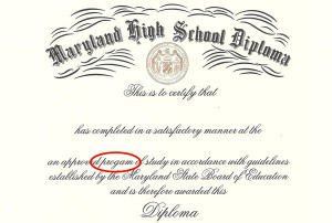 batch of high school diplomas from Upper Marlboro, Maryland, must be ...