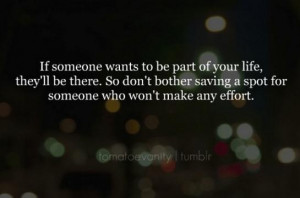 If someone wants to be a part of your life ...