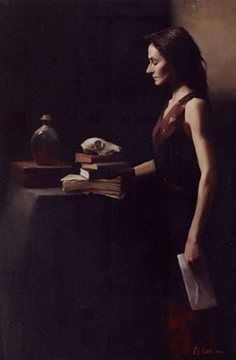 Painting Title : Unknown (Portrait of a woman with book and a letter)