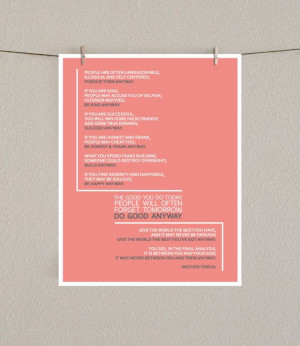 Inspirational Home Decor Art - Mother Teresa 