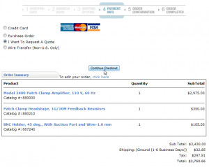 Choose “I Want to Request a Quote” and Continue