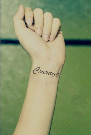 ... COURAGE hand writing temporary tattoo wrist neck ankle quote tattoo