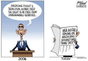 The quote in this cartoon comes from a 2006 speech Senator Obama gave ...