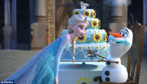 That's for Anna!' Olaf sneaks a piece of cake from the birthday girl ...