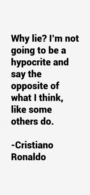 why lie i m not going to be a hypocrite and say the opposite of what i