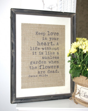 Fabric Wall Art - Love Poem Quote Hessian Print