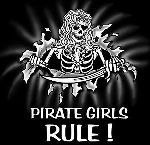 funny pirate girls rule skull skeleton t shirt sp22 ebay