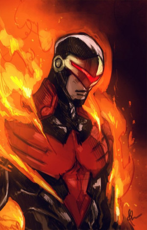 Cyclops as a member of the Phoenix Force. Avengers vs X-men