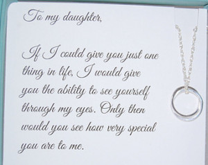 DAUGHTER necklace, To Daughter from Mom, Double circles necklace ...