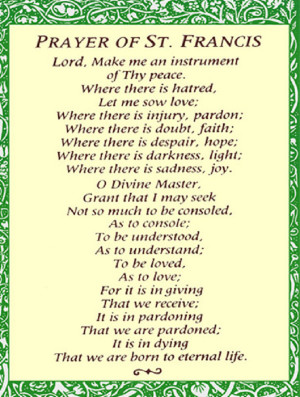 st francis prayer prayer of st francis