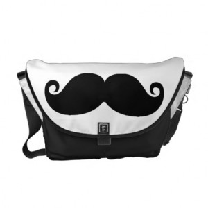 Funny Vintage Black Moustache Messenger Bag