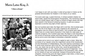 Martin Luther King I Have a Dream Speech Text