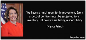 ... subjected to an inventory... of how we are taking responsibility