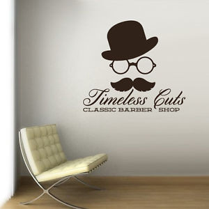 ... Sticker-Decals-Decor-Hat-Haircut-Fashion-Barber-Shop-Sign-Quote-Z3085