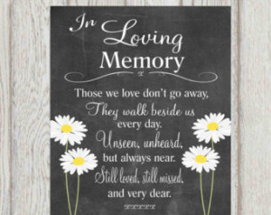 table In loving memory printable Wedding memorial sign Memorial quotes ...