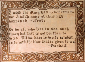 lord of the rings quote with celtic knot border by eggmonkey