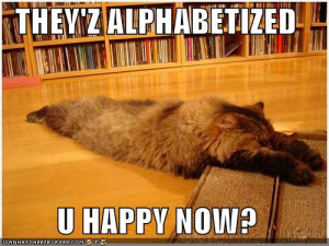 cats : funny-pictures-exhausted-cat-alphabetized-cds
