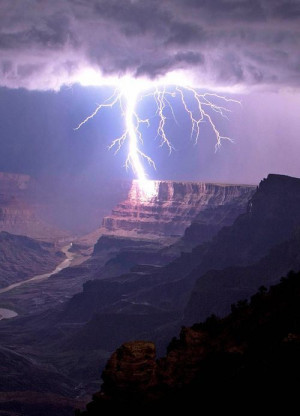 ... Usa, Lights Show, Lightning Storms, Canyon National, Grand Canyon