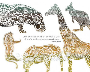 Safari Animals - 8x10 Metallic Print, Anatole France Quote via etsy