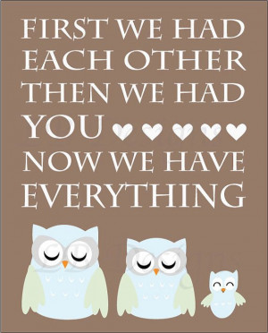 ... , Baby Blue and Mint Green Owl Woodland Nursery Quote Print - 8x10