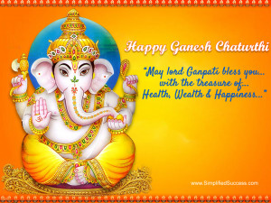 Download Free Ganesh Chaturthi Wallpaper with Quote 2012