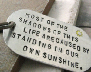 Emerson Quote Key Chain, Standing in Your Own Sunshine, rounded ...