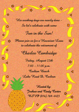 tropical themed retirement party invitations