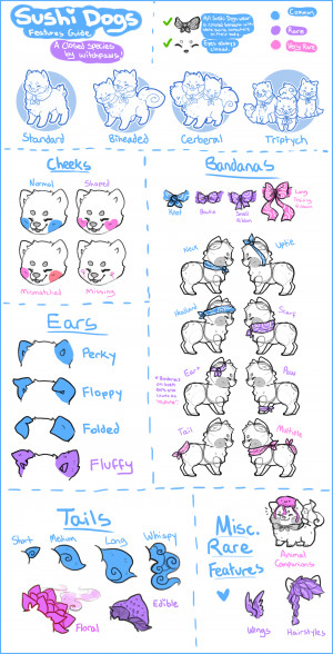 SUSHI DOGS - SPECIES FEATURES GUIDE by witchpaws