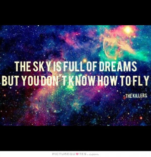 The sky is full of dreams but you don't know how to fly.