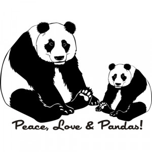 Peace Love and Pandas' Vinyl Art Quote