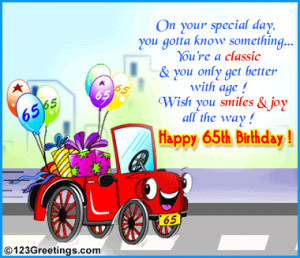 65th Birthday Cards, Happy 65th Birthday Wishes