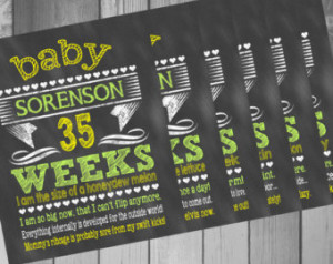 By Week Pregnancy Countdown 35 -40 Weeks Countdown Printable Pregnancy ...