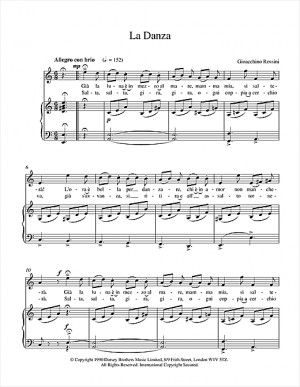 Gioachino Rossini La Danza Piano amp Vocal