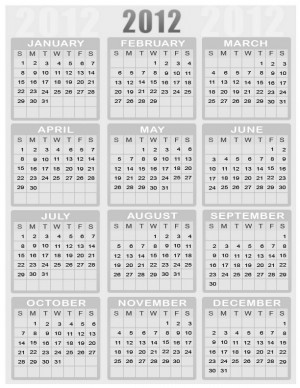 Printable calendars for New Year