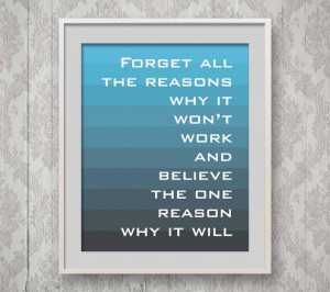 Inspirational Quote Print Blue Ombre stripe 8x10 by SoakStudio