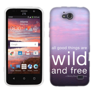 The Wild And Free QOTD Quote ZTE Fanfare Phone Cover Case features a ...